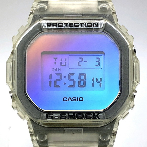 G-SHOCK CASIO DW-5600SRS-7 Iridescent Color Series Skeleton Watch with Rainbo...